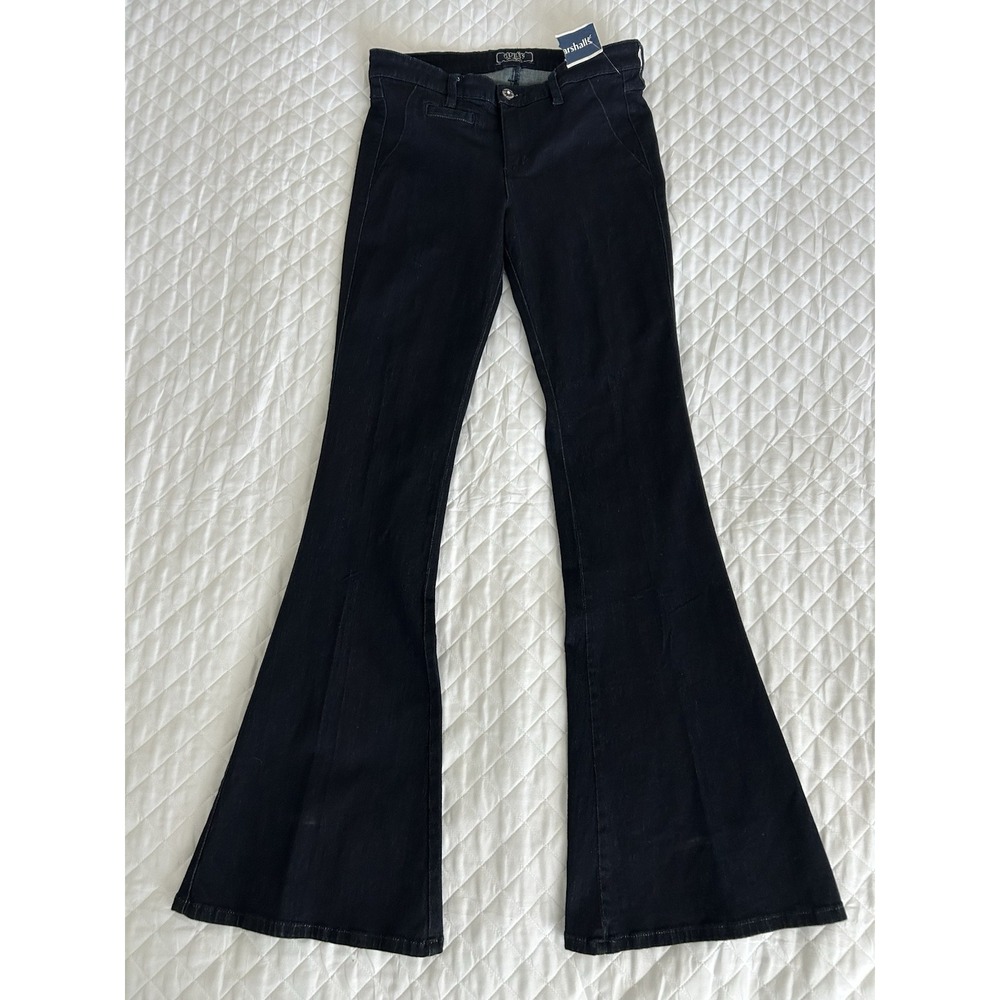 Guess Womens Trouser Flare‎ Jeans 28 New with Tags Stretch Mid Rise Dark Wash - Picture 5 of 8
